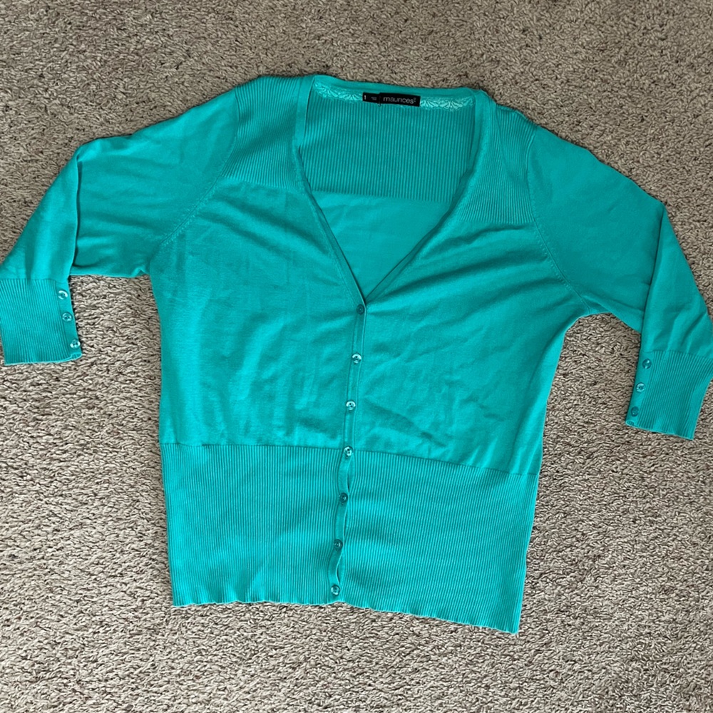 Maurices turquoise cardigan. SZ 1